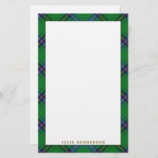 Elegant Clan Henderson Tartan Pset Briefpapier (Voorkant / Achterkant)