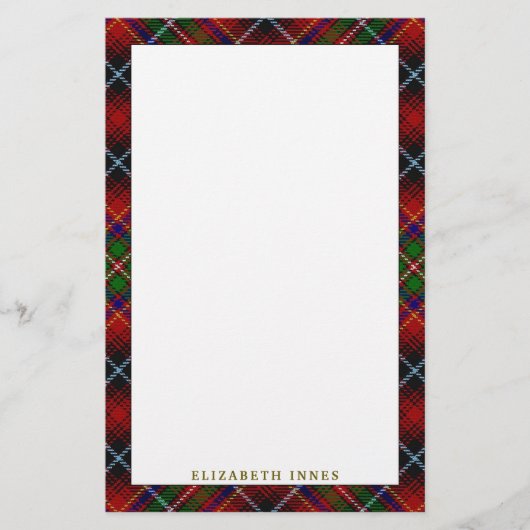 Elegant Clan Innes Tartan Pset Briefpapier (Voorkant)