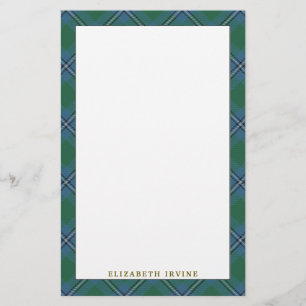 Elegant Clan Irvine Tartan Pset Briefpapier