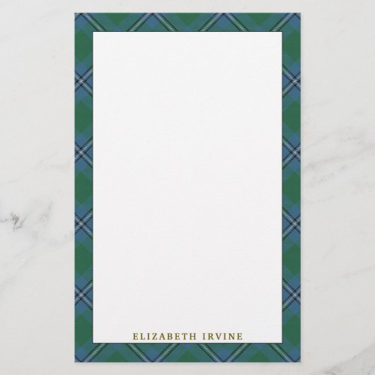 Elegant Clan Irvine Tartan Pset Briefpapier (Voorkant)
