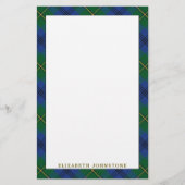 Elegant Clan Johnstone Johnston Tartan Pset Briefpapier (Voorkant)