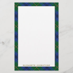 Elegant Clan Johnstone Johnston Tartan Pset Briefpapier