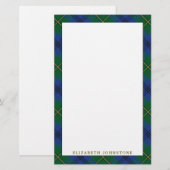 Elegant Clan Johnstone Johnston Tartan Pset Briefpapier (Voorkant / Achterkant)