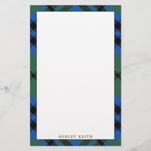 Elegant Clan Keith Tartan Pset Briefpapier (Voorkant)
