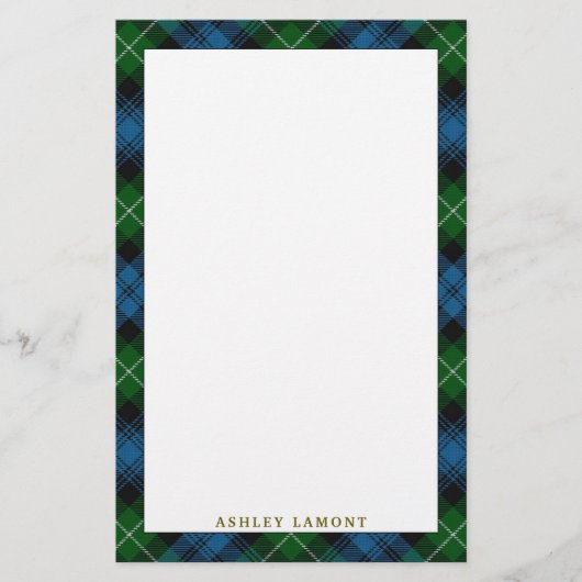 Elegant Clan Lamont Tartan Pset Briefpapier (Voorkant)