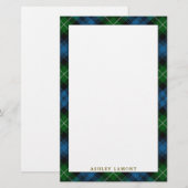 Elegant Clan Lamont Tartan Pset Briefpapier (Voorkant / Achterkant)