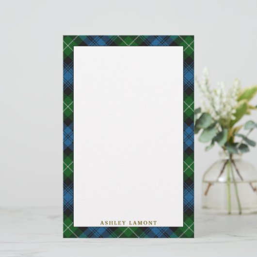 Elegant Clan Lamont Tartan Pset Briefpapier (Staand voorkant)