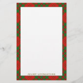 Elegant Clan Livingstone Tartan Pset Briefpapier (Voorkant)