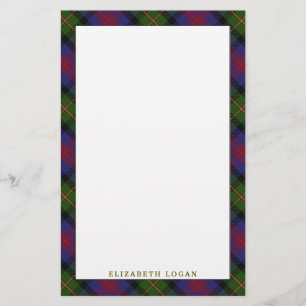 Elegant Clan Logan Tartan Pset Briefpapier