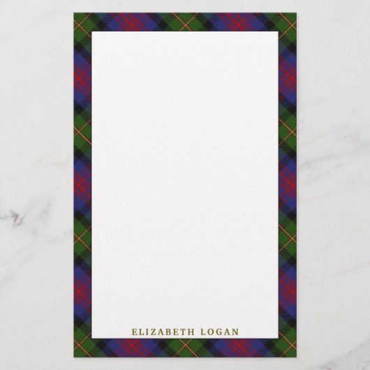 Elegant Clan Logan Tartan Pset Briefpapier (Voorkant)