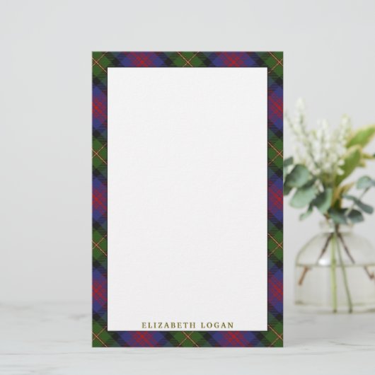 Elegant Clan Logan Tartan Pset Briefpapier (Staand voorkant)