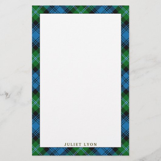 Elegant Clan Lyon Tartan Pset Briefpapier (Voorkant)