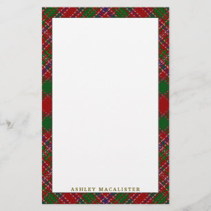 Elegant Clan MacAlister Tartan Pset Briefpapier
