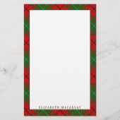 Elegant Clan MacAulay Tartan Pset Briefpapier (Voorkant)