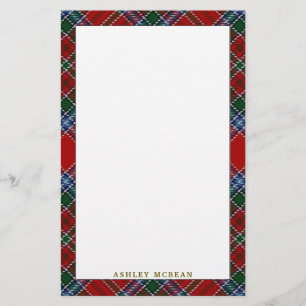 Elegant Clan MacBean MacBain Tartan Pset Briefpapier