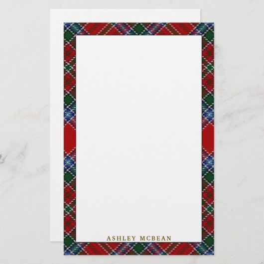 Elegant Clan MacBean MacBain Tartan Pset Briefpapier (Voorkant / Achterkant)