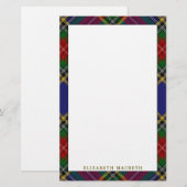 Elegant Clan MacBeth Tartan Pset Briefpapier (Voorkant / Achterkant)