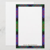 Elegant Clan MacDonald Tartan Pset Briefpapier (Voorkant / Achterkant)