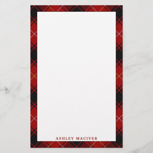 Elegant Clan MacIver Tartan Pset Briefpapier (Voorkant)