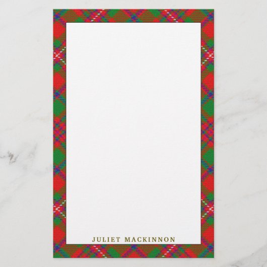 Elegant Clan MacKinnon Tartan Pset Briefpapier (Voorkant)