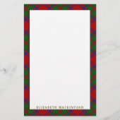 Elegant Clan MacKintosh Tartan Pset Briefpapier (Voorkant)