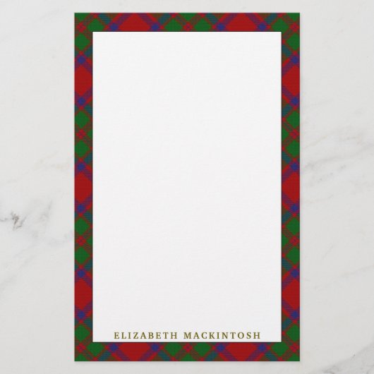 Elegant Clan MacKintosh Tartan Pset Briefpapier (Voorkant)
