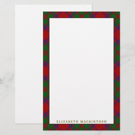 Elegant Clan MacKintosh Tartan Pset Briefpapier (Voorkant / Achterkant)
