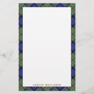 Elegant Clan MacLaren Tartan Pset Briefpapier