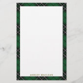 Elegant Clan MacLean Hunting Tartan Pset Briefpapier (Voorkant)