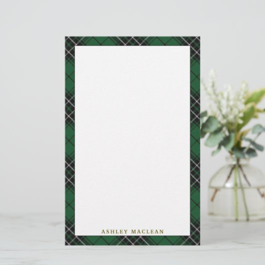 Elegant Clan MacLean Hunting Tartan Pset Briefpapier (Staand voorkant)