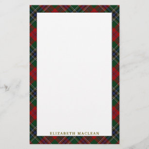 Elegant Clan MacLean Tartan Pset Briefpapier