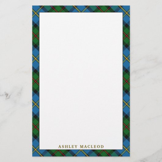 Elegant Clan MacLeod van Harris Tartan Pset Briefpapier (Voorkant)