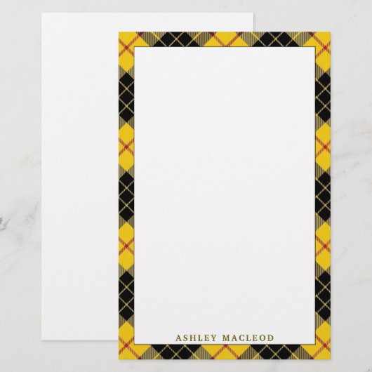 Elegant Clan MacLeod van Lewis Tartan Pset Briefpapier (Voorkant / Achterkant)