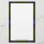 Elegant Clan MacMillan Hunting Tartan Pset Briefpapier (Voorkant)