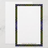 Elegant Clan MacMillan Hunting Tartan Pset Briefpapier (Voorkant / Achterkant)