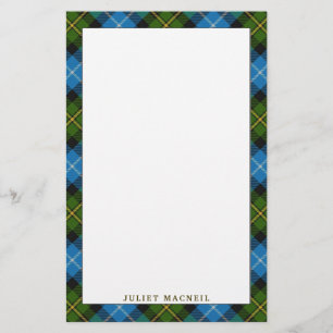 Elegant Clan MacNeil Tartan Pset Briefpapier