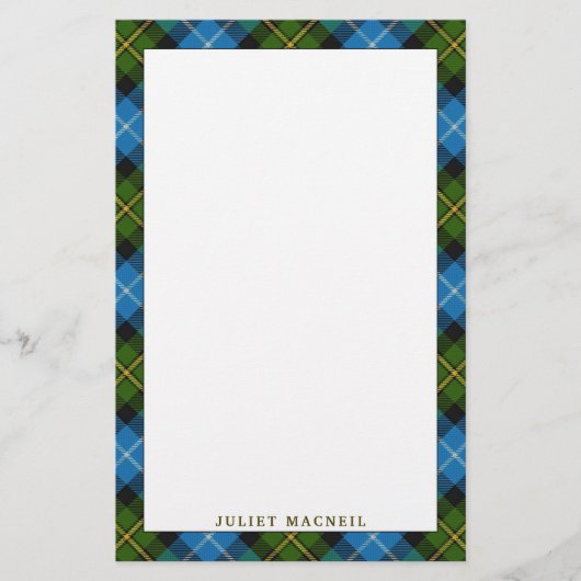 Elegant Clan MacNeil Tartan Pset Briefpapier (Voorkant)