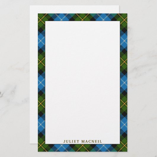 Elegant Clan MacNeil Tartan Pset Briefpapier (Voorkant / Achterkant)