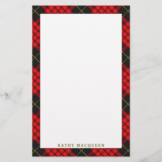 Elegant Clan MacQueen Tartan Pset Briefpapier (Voorkant)