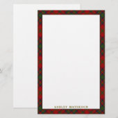 Elegant Clan Matheson Tartan Pset Briefpapier (Voorkant / Achterkant)