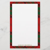 Elegant Clan Maxwell Tartan Pset Briefpapier (Voorkant)