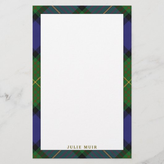 Elegant Clan Muir Tartan Pset Briefpapier (Voorkant)