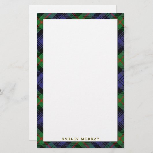 Elegant Clan Murray Tartan Pset Briefpapier (Voorkant / Achterkant)