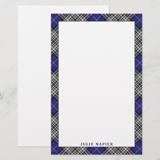 Elegant Clan Napier Tartan Pset Briefpapier (Voorkant / Achterkant)