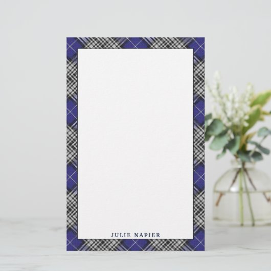 Elegant Clan Napier Tartan Pset Briefpapier (Staand voorkant)