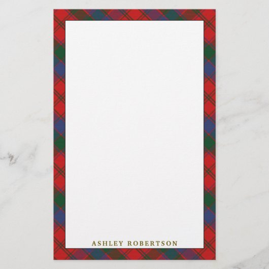 Elegant Clan Robertson Tartan Pset Briefpapier (Voorkant)