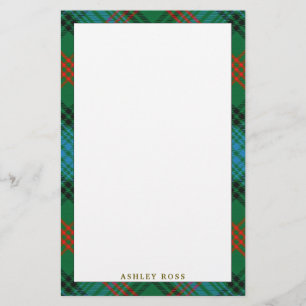 Elegant Clan Ross Tartan Pset Briefpapier