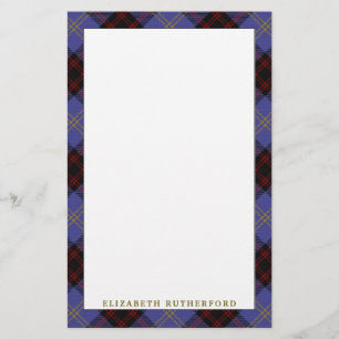 Elegant Clan Rutherford Tartan Pset Briefpapier