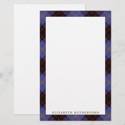 Elegant Clan Rutherford Tartan Pset Briefpapier (Voorkant / Achterkant)