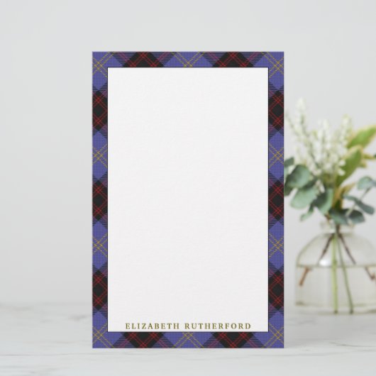 Elegant Clan Rutherford Tartan Pset Briefpapier (Staand voorkant)